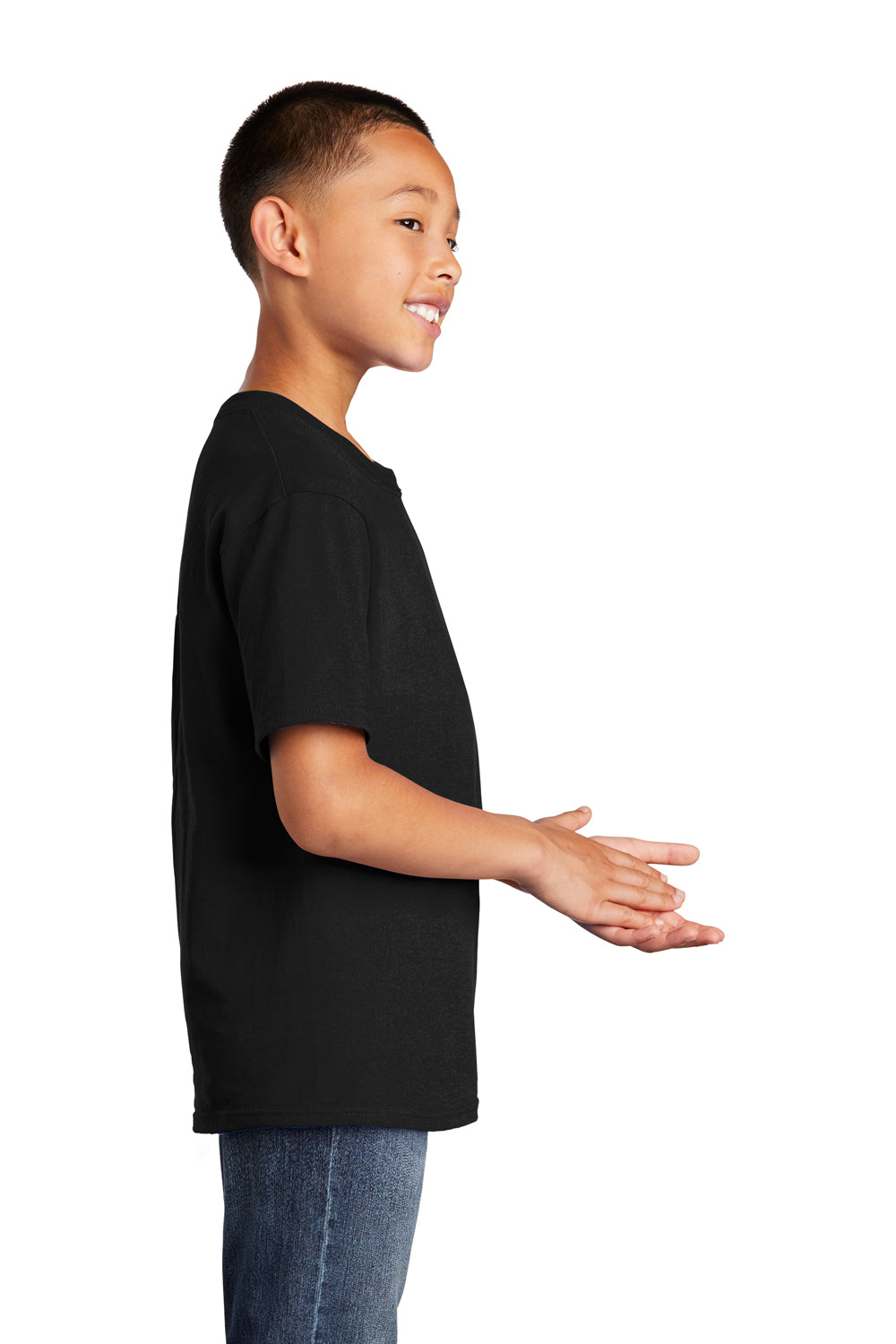 Port & Company PC54Y Youth Core Short Sleeve Crewneck T-Shirt Black Side