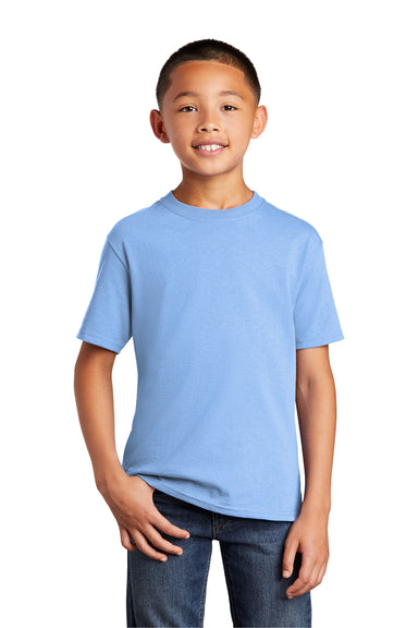 Port & Company PC54Y Youth Core Short Sleeve Crewneck T-Shirt Light Blue Front
