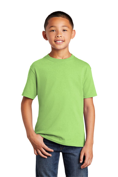 Port & Company PC54Y Youth Core Short Sleeve Crewneck T-Shirt Lime Green Front