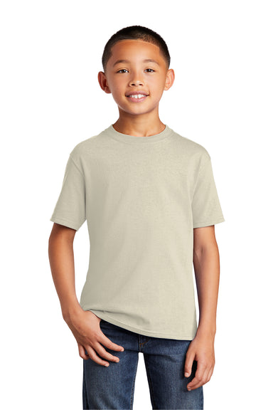 Port & Company PC54Y Youth Core Short Sleeve Crewneck T-Shirt Natural Front