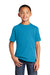 Port & Company PC54Y Youth Core Short Sleeve Crewneck T-Shirt Neon Blue Front