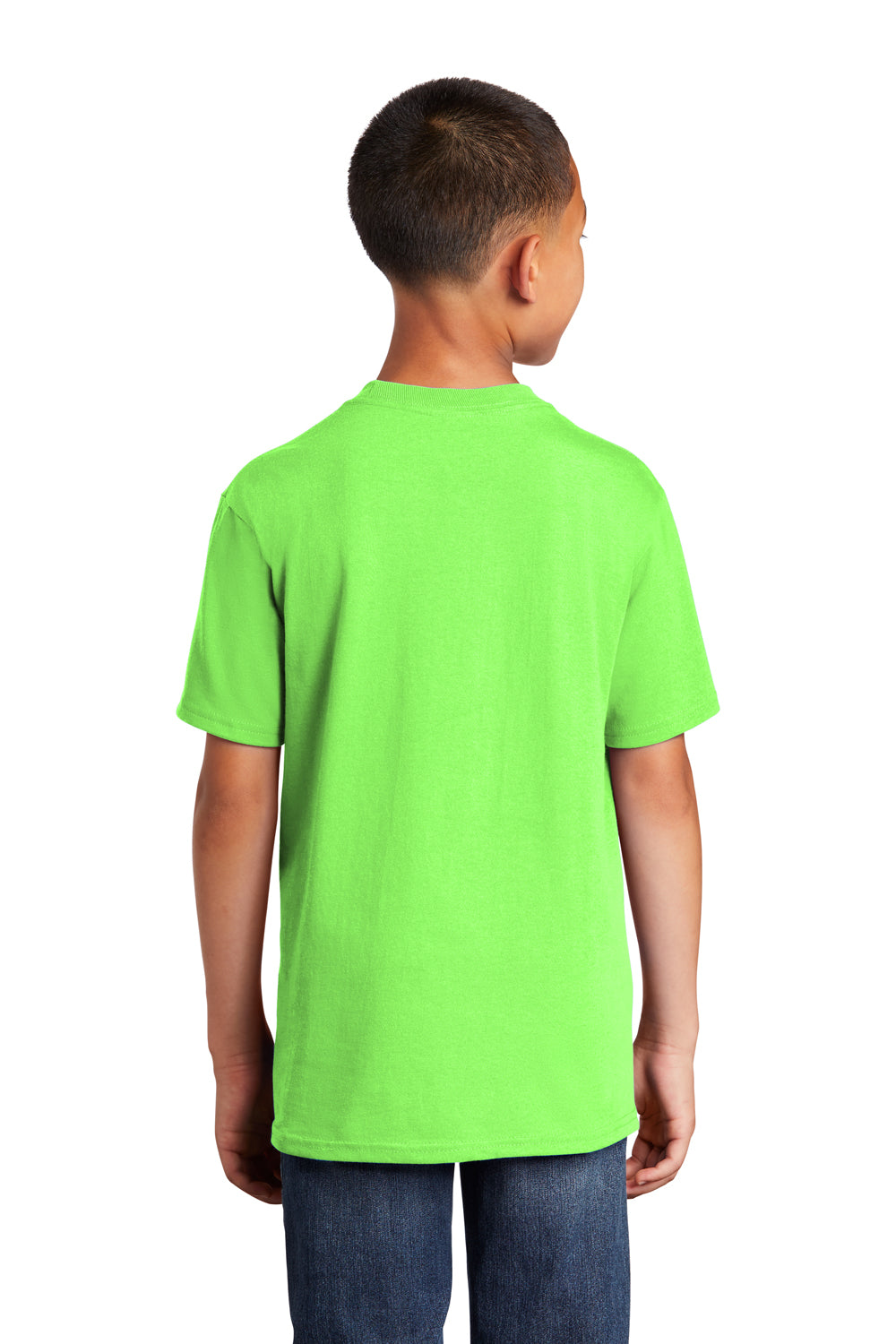 Port & Company PC54Y Youth Core Short Sleeve Crewneck T-Shirt Neon Green Back