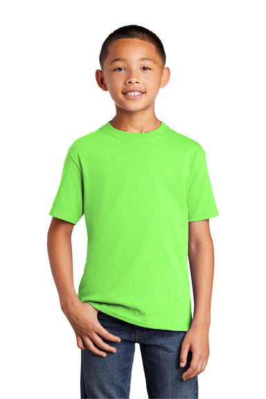 Port & Company PC54Y Youth Core Short Sleeve Crewneck T-Shirt Neon Green Front