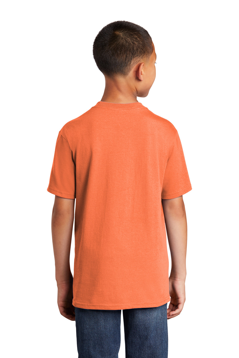 Port & Company PC54Y Youth Core Short Sleeve Crewneck T-Shirt Neon Orange Back