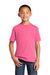 Port & Company PC54Y Youth Core Short Sleeve Crewneck T-Shirt Neon Pink Front