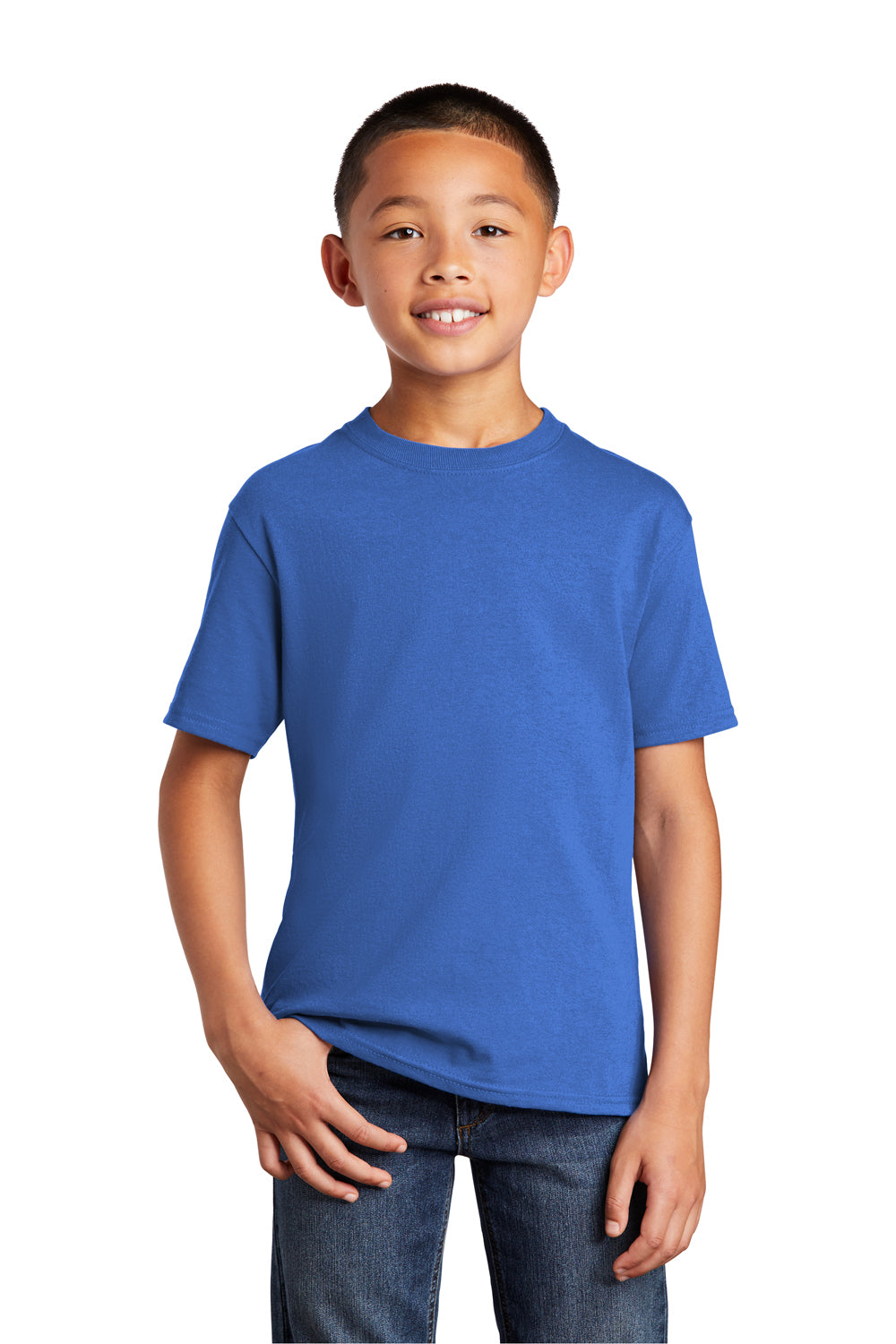 Port & Company PC54Y Youth Core Short Sleeve Crewneck T-Shirt Royal Blue Front