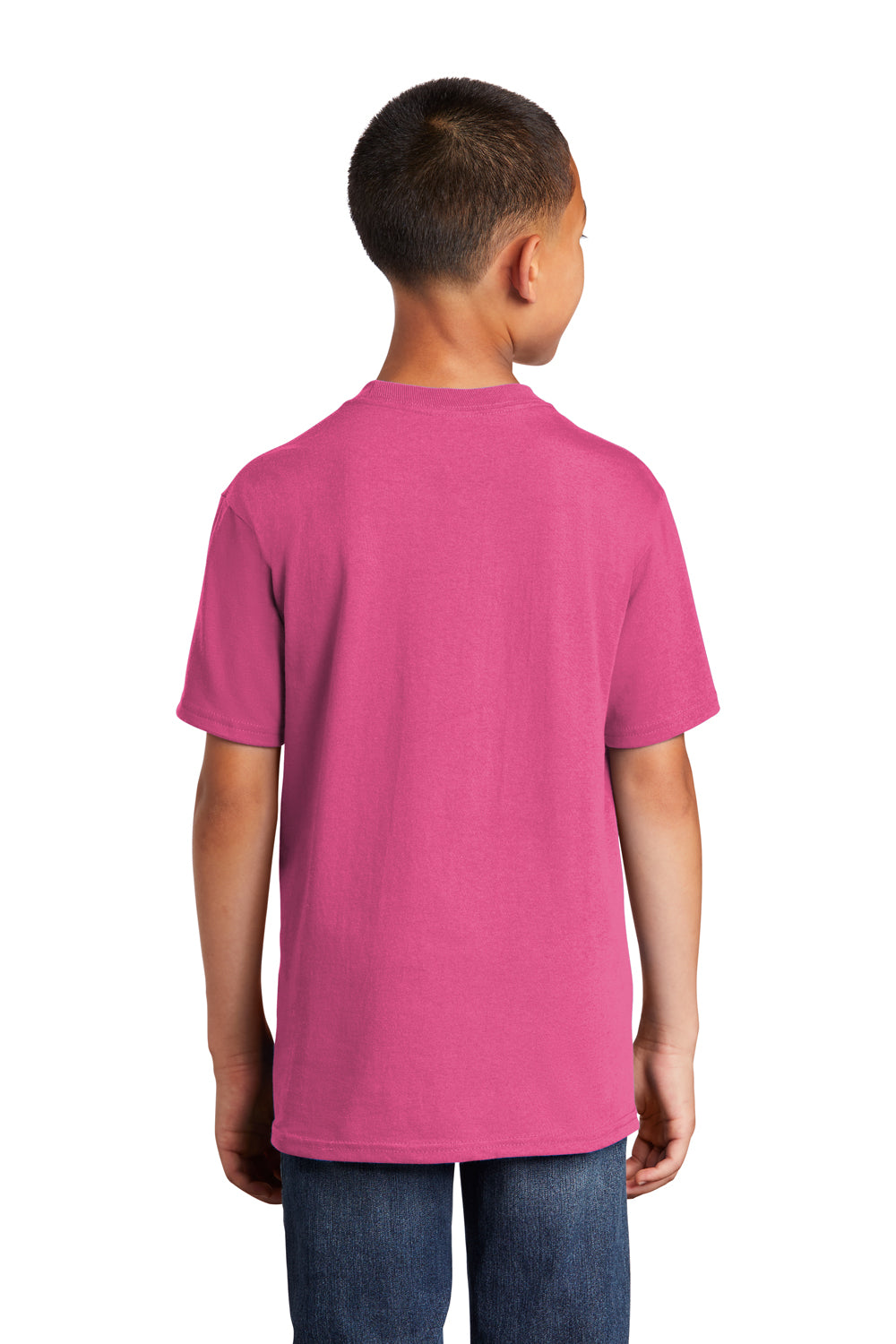 Port & Company PC54Y Youth Core Short Sleeve Crewneck T-Shirt Sangria Pink Back