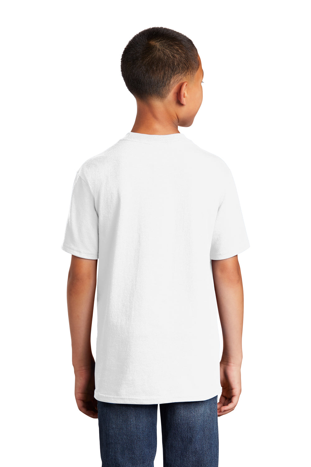 Port & Company PC54Y Youth Core Short Sleeve Crewneck T-Shirt White Back