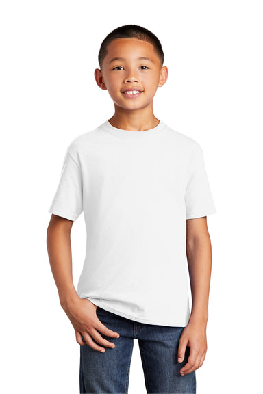 Port & Company PC54Y Youth Core Short Sleeve Crewneck T-Shirt White Front