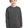 Port & Company Youth Core Long Sleeve Crewneck T-Shirt - Charcoal Grey