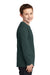 Port & Company PC54YLS Youth Core Long Sleeve Crewneck T-Shirt Dark Green Side