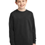 Port & Company Youth Core Long Sleeve Crewneck T-Shirt - Jet Black