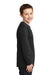 Port & Company PC54YLS Youth Core Long Sleeve Crewneck T-Shirt Black Side
