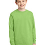 Port & Company Youth Core Long Sleeve Crewneck T-Shirt - Lime Green