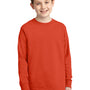 Port & Company Youth Core Long Sleeve Crewneck T-Shirt - Orange