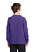 Port & Company PC54YLS Youth Core Long Sleeve Crewneck T-Shirt Purple Back