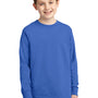 Port & Company Youth Core Long Sleeve Crewneck T-Shirt - Royal Blue