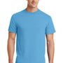 Port & Company Mens Core Short Sleeve Crewneck T-Shirt - Aquatic Blue