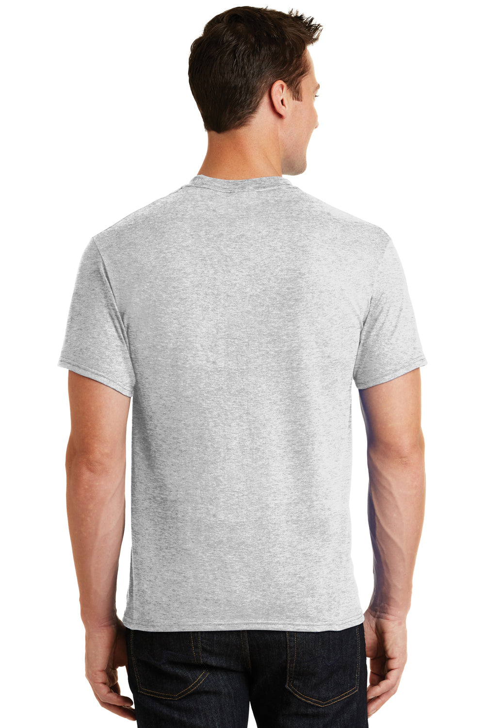 Port & Company PC55 Mens Core Short Sleeve Crewneck T-Shirt Ash Grey Back