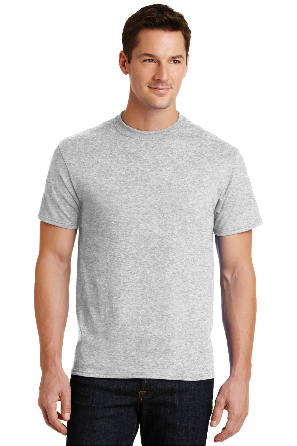 Port & Company PC55 Mens Core Short Sleeve Crewneck T-Shirt Ash Grey Front
