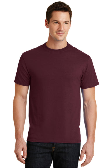 Port & Company PC55 Mens Core Short Sleeve Crewneck T-Shirt Maroon Front