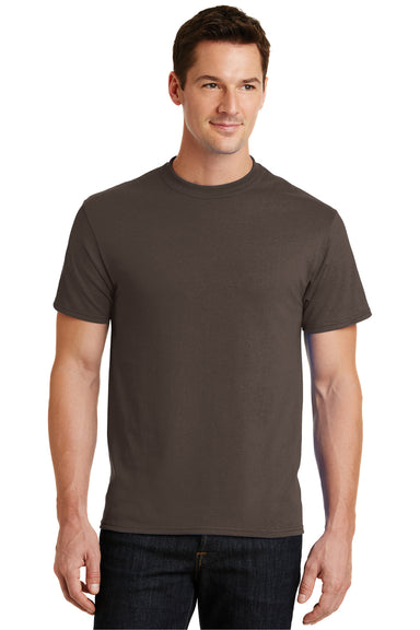Port & Company PC55 Mens Core Short Sleeve Crewneck T-Shirt Brown Front