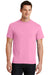 Port & Company PC55 Mens Core Short Sleeve Crewneck T-Shirt Candy Pink Front