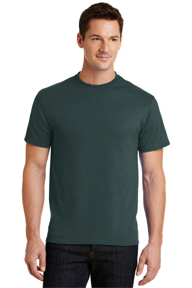 Port & Company PC55 Mens Core Short Sleeve Crewneck T-Shirt Dark Green Front