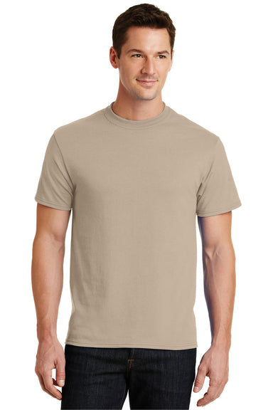Port & Company PC55 Mens Core Short Sleeve Crewneck T-Shirt Sand Brown Front