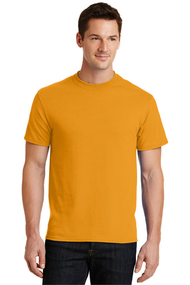 Port & Company PC55 Mens Core Short Sleeve Crewneck T-Shirt Gold Front