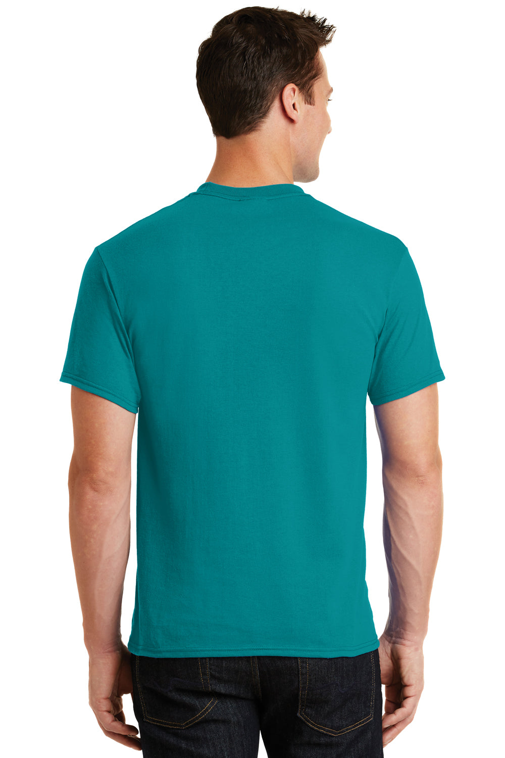Port & Company PC55 Mens Core Short Sleeve Crewneck T-Shirt Jade Green Back