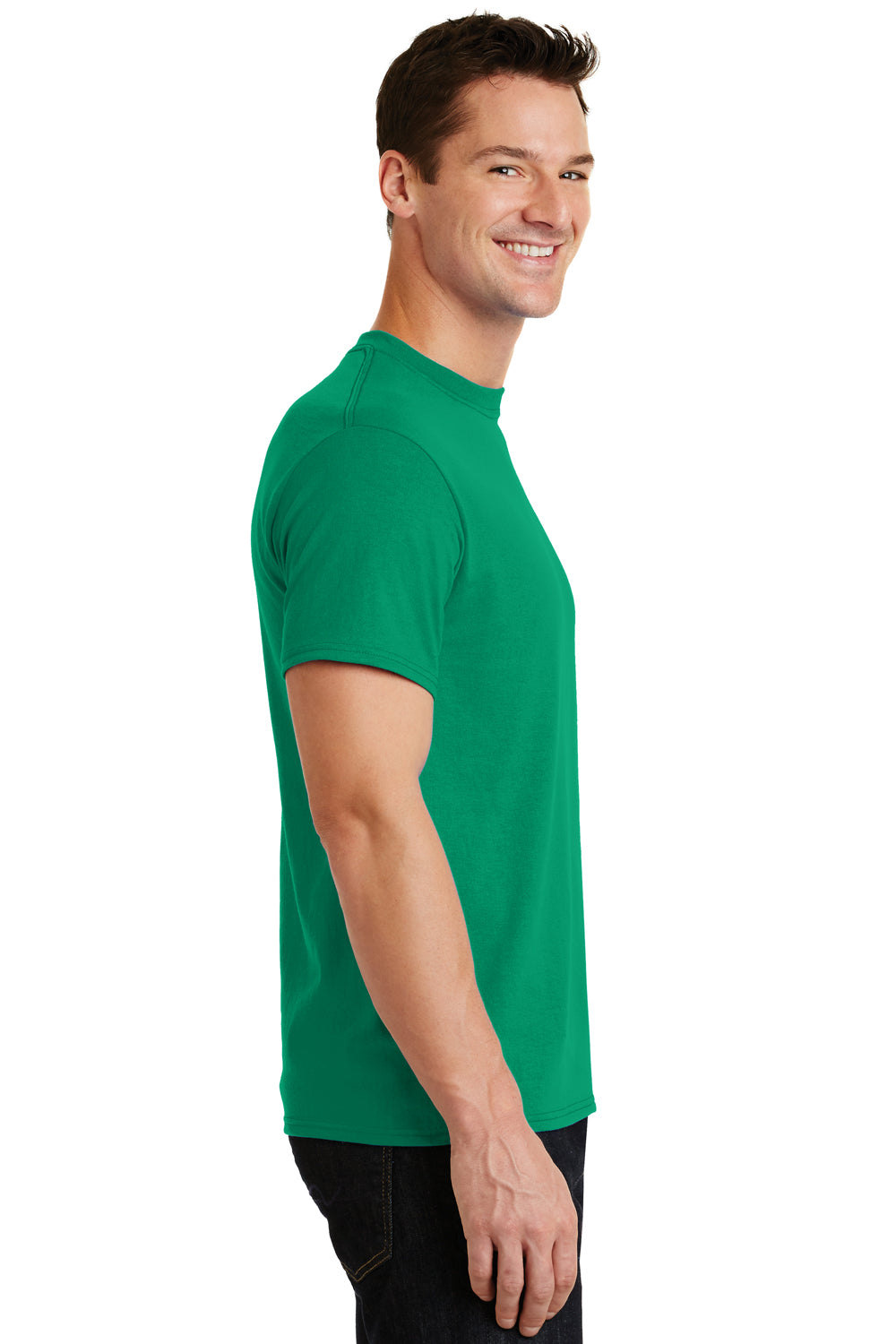 Port & Company PC55 Mens Core Short Sleeve Crewneck T-Shirt Kelly Green Side