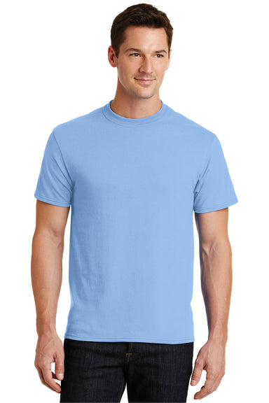 Port & Company PC55 Mens Core Short Sleeve Crewneck T-Shirt Light Blue Front