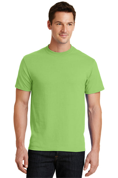 Port & Company PC55 Mens Core Short Sleeve Crewneck T-Shirt Lime Green Front