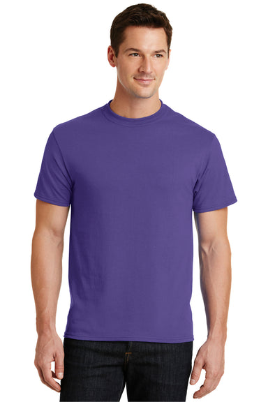 Port & Company PC55 Mens Core Short Sleeve Crewneck T-Shirt Purple Front