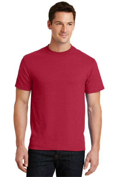 Port & Company PC55 Mens Core Short Sleeve Crewneck T-Shirt Red Front