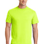Port & Company Mens Core Short Sleeve Crewneck T-Shirt - Safety Green