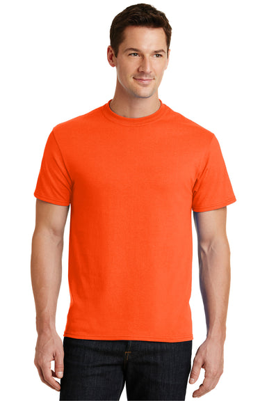 Port & Company PC55 Mens Core Short Sleeve Crewneck T-Shirt Safety Orange Front
