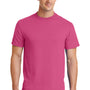 Port & Company Mens Core Short Sleeve Crewneck T-Shirt - Sangria Pink