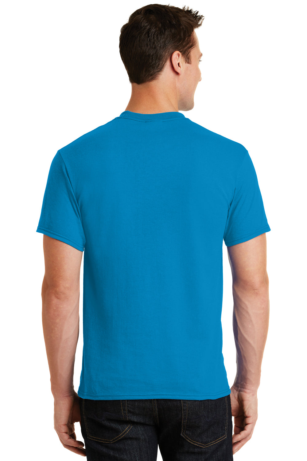 Port & Company PC55 Mens Core Short Sleeve Crewneck T-Shirt Sapphire Blue Back