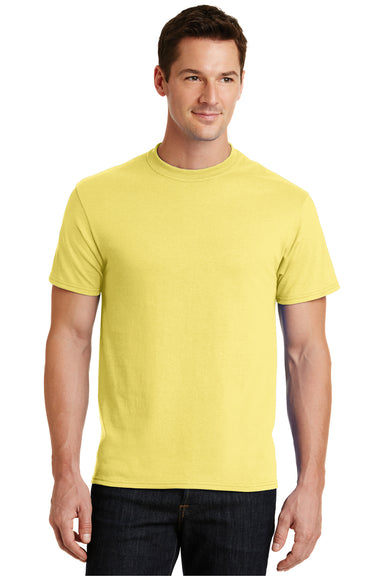 Port & Company PC55 Mens Core Short Sleeve Crewneck T-Shirt Yellow Front