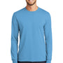 Port & Company Mens Core Long Sleeve Crewneck T-Shirt - Aquatic Blue