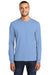 Port & Company PC55LS Mens Core Long Sleeve Crewneck T-Shirt Light Blue Front