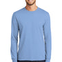 Port & Company Mens Core Long Sleeve Crewneck T-Shirt - Light Blue