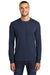 Port & Company PC55LS Mens Core Long Sleeve Crewneck T-Shirt Navy Blue Front