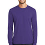 Port & Company Mens Core Long Sleeve Crewneck T-Shirt - Purple