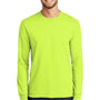 Port & Company Mens Core Long Sleeve Crewneck T-Shirt - Safety Green