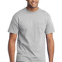 Port & Company Mens Core Short Sleeve Crewneck T-Shirt w/ Pocket - Ash Grey