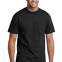 Port & Company Mens Core Short Sleeve Crewneck T-Shirt w/ Pocket - Jet Black