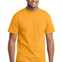 Port & Company Mens Core Short Sleeve Crewneck T-Shirt w/ Pocket - Gold - Closeout